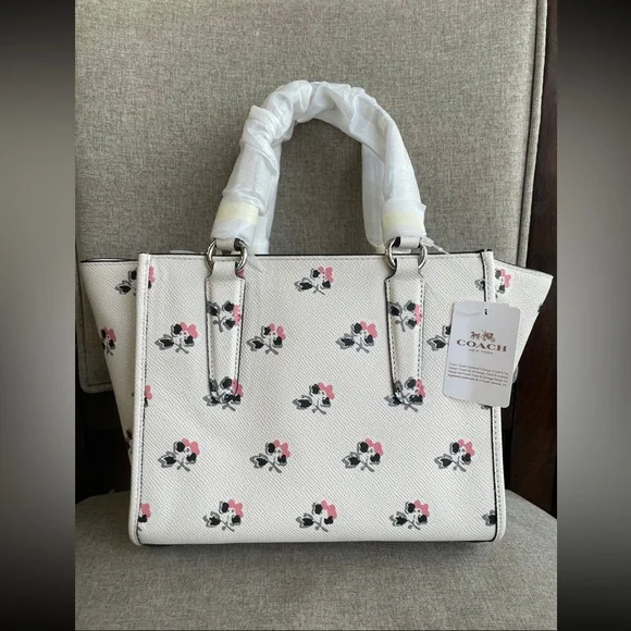 NWT！COACH CROSBY MINI CARRYALL IN PRINTED CROSSGRAIN LEATHER (COACH F34774)